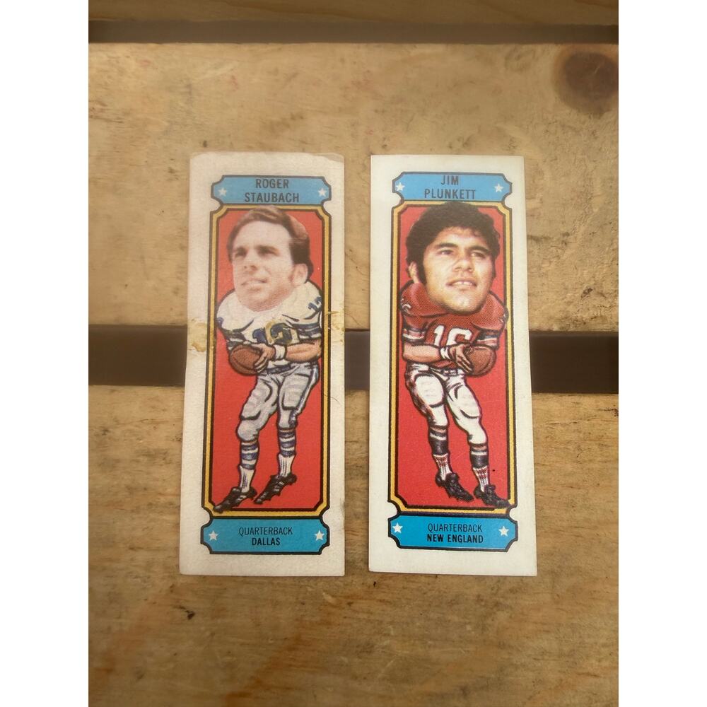 1975 SugarDaddy All-Stars Vintage Test Stickers Lot-Roger Staubach/ Jim Plunkett